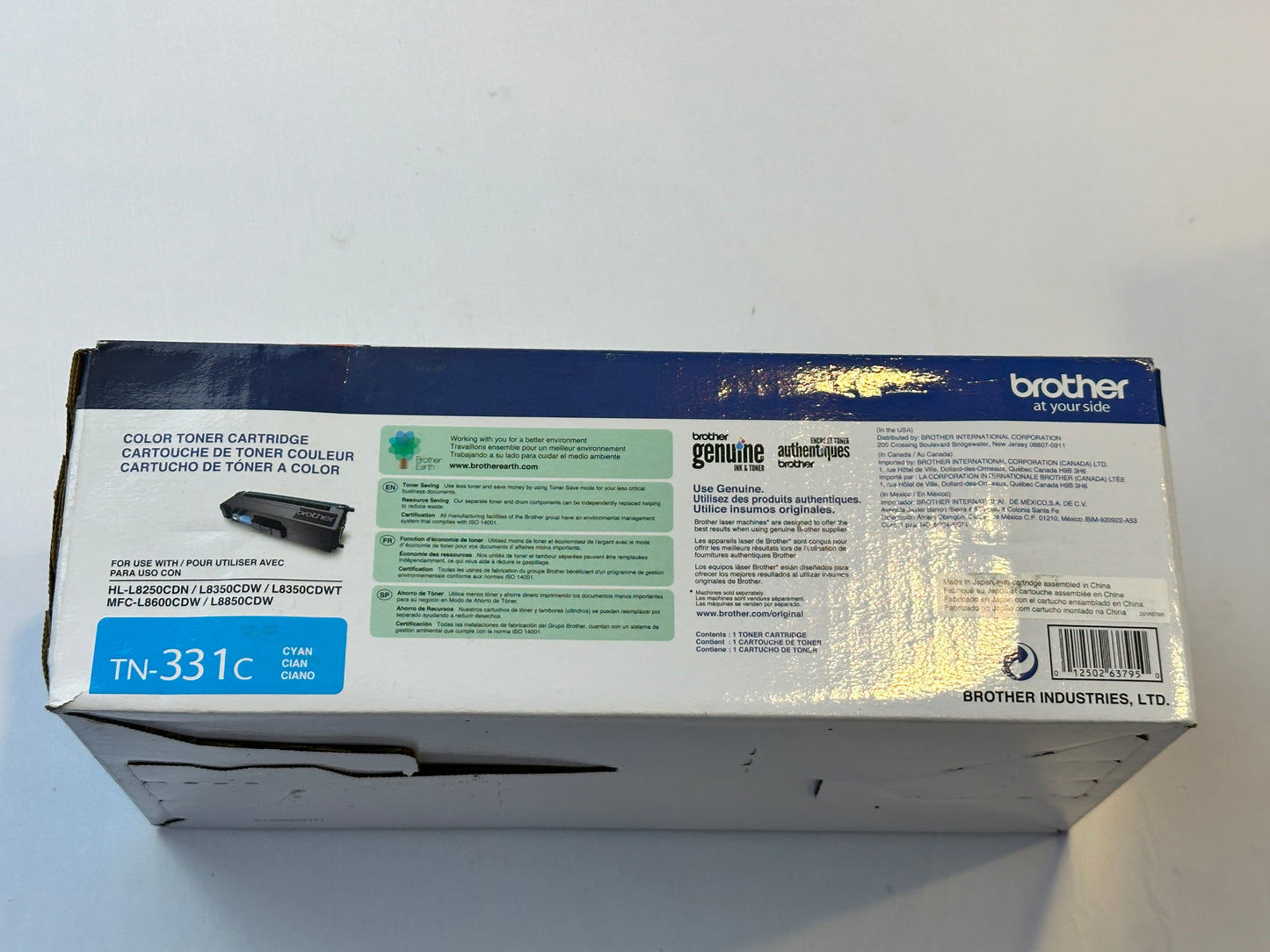 Genuine OEM Brother TN-331C Cyan Blue Toner Cartridge