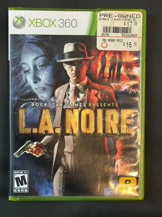 L.A. Noire Xbox 360 Game 3 Disc Complete With Manual Tested