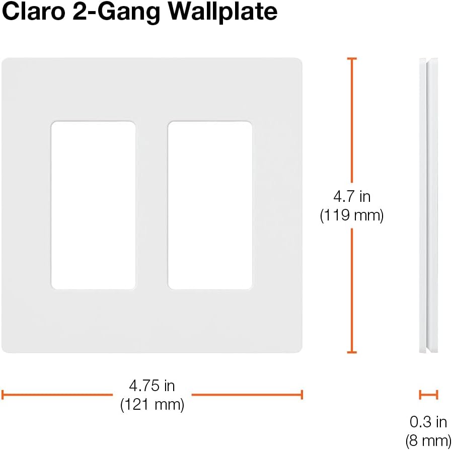 Lutron SC-2-MN Satin Decora 2-Gang Screwless Wallplate, Midnight