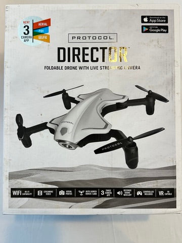 Protocol Director Foldable Drone with Live Streaming HD Camera