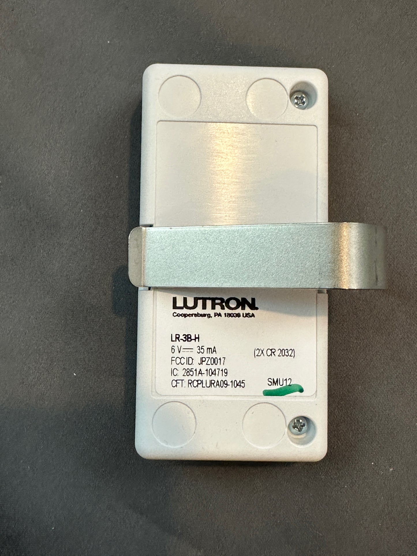 Lutron LR-3B-H-SW Garage Door Remote Transmitter New Still In Box