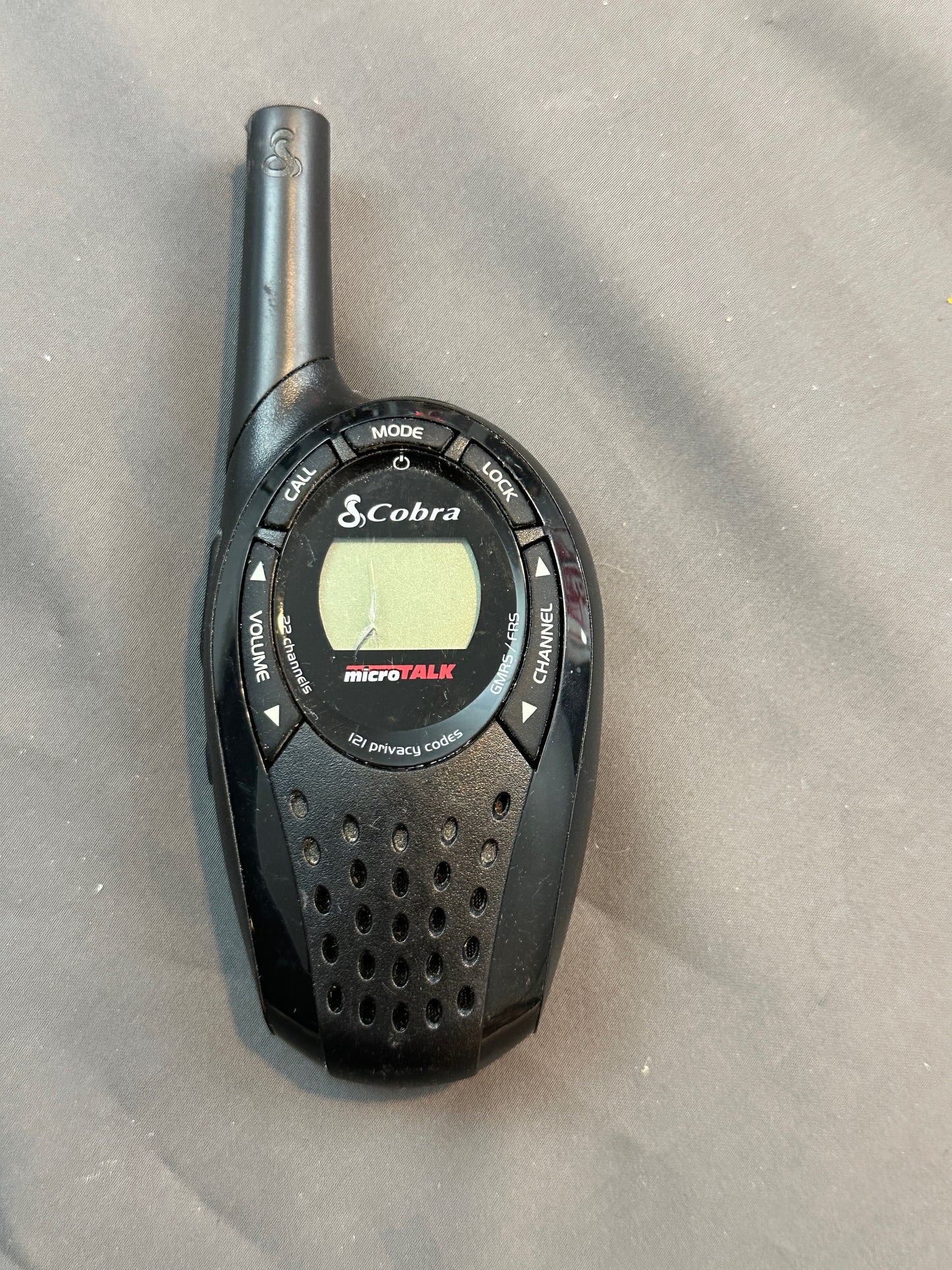 Cobra MicroTalk CXT280 Walkie Talkie 2-Way Radio w/Belt Clip One Only Tested