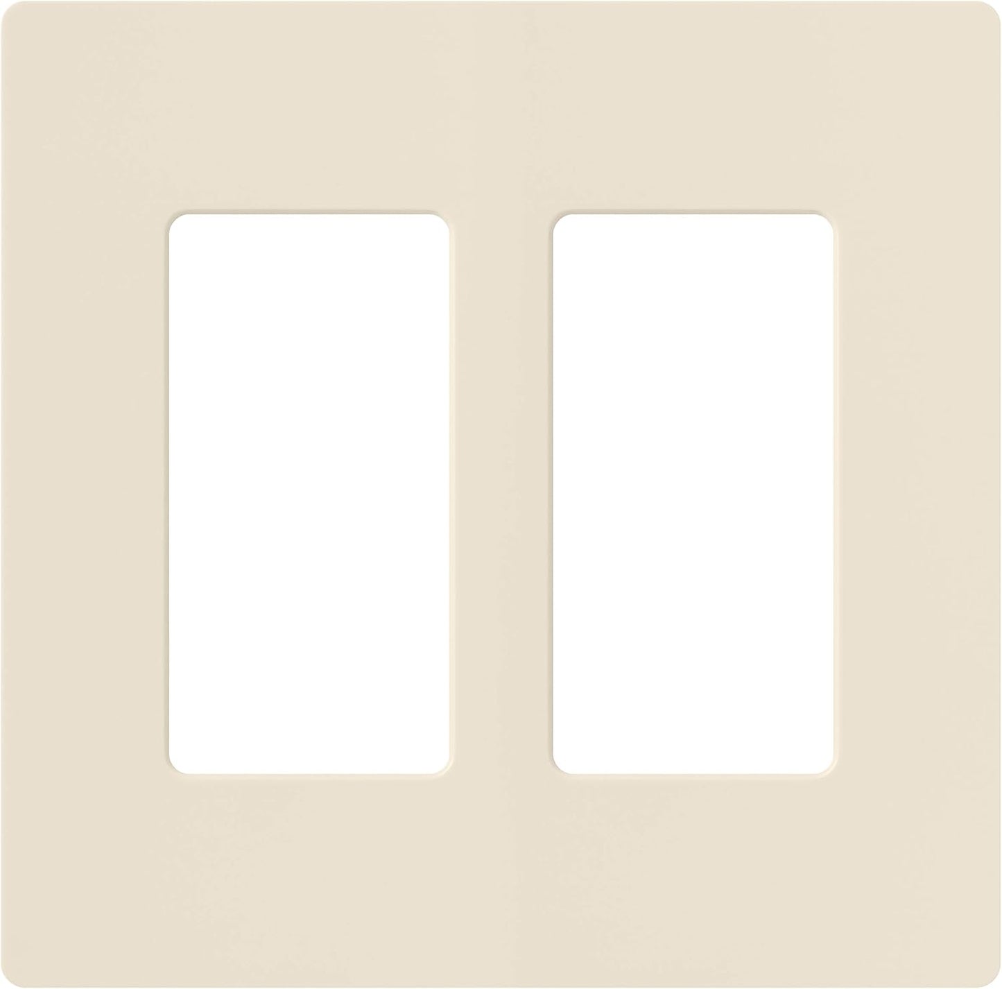 Lutron Claro 2 Gang Decorator/Rocker Wallplate - Gloss - Light Almond